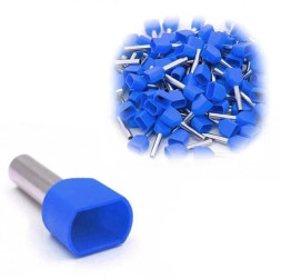 Tulejka Izolowana Kablowa Podwójna Do Przewodów 2x2,5mm Niebieskie 100 Szt.