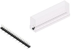 Pin header, 20 pole, pitch 2 mm, angled, black, 10063306