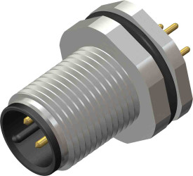 Złącze wielostykowe przemysłowe 4-pinowe M12 Montaż tylny Wtyczka RS PRO