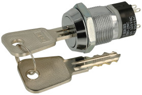 Przełącznik; stacyjka; S286A-1; ON-OFF; 2 tory; 90°; 2 pozycje; bistabilny; na panel; do lutowania; 2A; 250V AC; 19mm; 32mm; sto