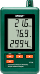 Data logger, temperature, moisture, pressure, USB/SD, Extech SD700