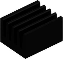 IC heatsink, (L x W x H) 10 x 8 x 6 mm, 71 K/W, black anodized, 10037159