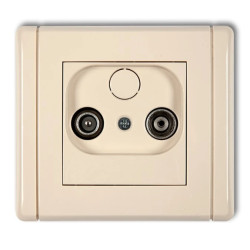 FLEXI Gniazdo antenowe RTV przelotowe 9dB beżowy 1FG9P