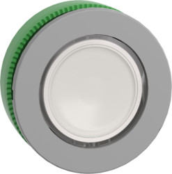 Pushbutton, for universal LED, illuminable, waistband round, white, front ring light gray, mounting Ø 30.5 mm, ZB5FW313C0