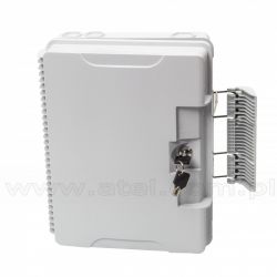 Przełącznica FTTH, IP65, 24x SC simplex, bez adapterów, zamykana na klucz