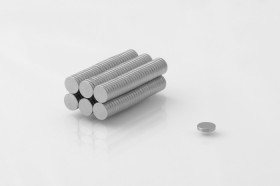 3x1 mm Cylindrical N38 Neodymium Magnet - 10 pcs