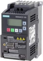 Przekształtnik częstotliwości 0,55 kW 1-fazowy 230 V AC 3,2 A 0 → 550Hz SINAMICS V20 USS/Modbus RTU Silniki AC