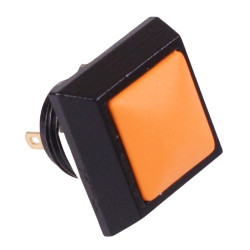 Orange Square Off-(On) Momentary 12mm Metal Push Button Switch IP65 SPST