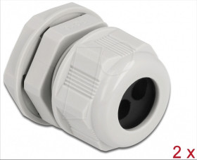 60370 Cable Gland PG16 for round cable with 2 cable entries gy 2 pcs