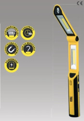 Latarka warsztatowa akumulatorowa LED COB 3W+1W 2,6Ah Li-Ion /hak, magnes, powerbank/ LW-2PB