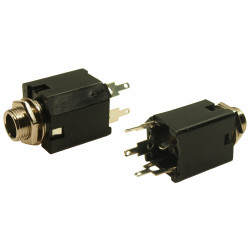 Cliff FM6704 6.35mm, Vertical, PCB Mounting, Mono Jack Socket with 3 Contacts