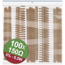 Quadrios 22P111 Carbon film resistor set 150 Ω Axial lead 0.5 W 5