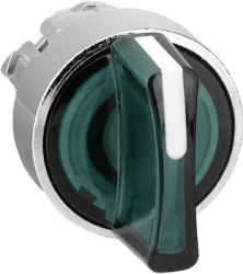 Toggle switch, illuminable, groping, waistband round, front ring silver, 3 x 45°, mounting Ø 22 mm, ZB4BK1533
