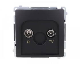 Simon Basic Gniazdo antenowe R-TV końcowe, separowane (moduł), 1x wejście: 5–862 MHz czarny BMZAR1/1.01/49