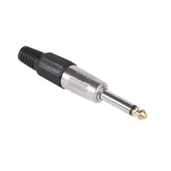 WTYK JACK 6,3 MONO HQ METAL GUMA CZARNY NA KABEL