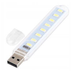 Lampka LED USB MINI 8 DIODY w osłonie USB TYP-A 5V Lampa