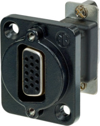 D-Sub socket, 15 pole, standard, equipped, straight, NADB15FF-B