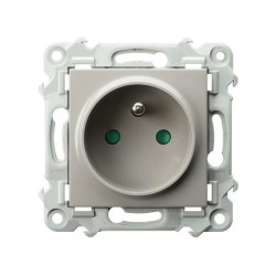 SZAFIR Gniazdo pojedyncze z uziemieniem z przesłonami torów prądowych kaszmirowy beż GP-1ZZP/m/83