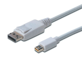 Kabel połączeniowy miniDisplayPort 1.1a Typ miniDP/DP, M/M biały 2m