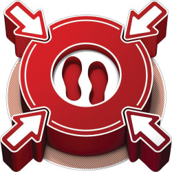 Oznaczenie dotyczące dystansu społecznego, Winyl, Czerwony/biały