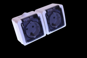 Gniazdo natynkowe podwójne IP54 zewnętrzne hermetyczne Tracon