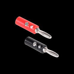 Pair of 4mm Banana Plugs - Black + Red - 2 pcs