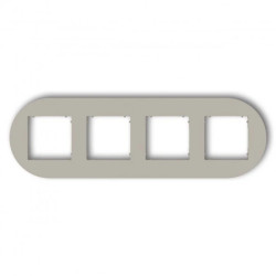 MINI Ramka uniwersalna poczwórna okrągła z tworzywa taupe 60MRTO-4