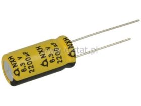 2200uF 6,3V kondensator L. ESR; 10x20mm; 105°C
