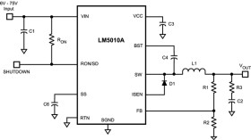 Automotive Grade 0 and 1, 6-75V Wide Vin, 1A Constant On-Time Non-Synchronous Buck Regulator