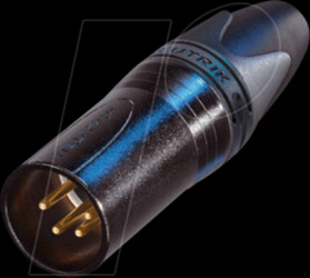 NC4MXX-B 4-pin cable connector with black chrome-plated housing