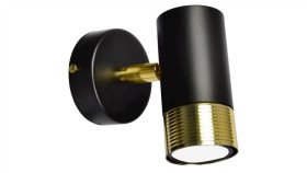 Kinkiet Dani Black/Gold 1Xgu10 Mlp6237 Milagro