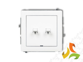 DECO Wyłącznik podwójny świecznikowy w stylu amerykańskim biały mat 25DWPUS-2 KARLIK