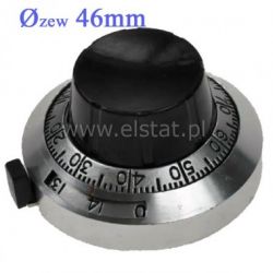 Gałka ze skalą 360st fi=46mm (gał.fi=25/oś= 6,3mm