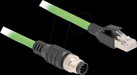 80422 M12 cable, A-coded, 8 pin plug / RJ45 plug, 2 m