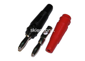 Wtyk bananowy AL2309 czerwony + czarny1 kpl