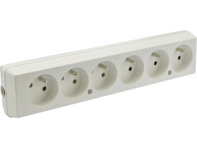 Listwa przedłużacza, 6 gniazd, biała PZ07