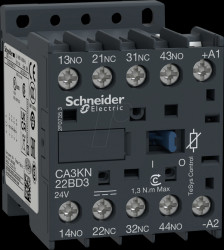 CA3KN22BD3 Auxiliary contactor, TeSys CAK, 2NC, 2NO, 24V DC, with diode