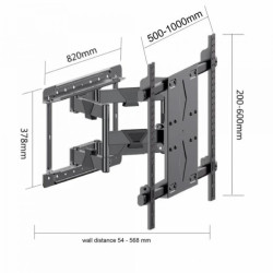 UCHWYT DO TV LCD/LED 55-120 AR-92XL ART 140KG reg. pion i poziom 54-568mm maxVESA 1000x600