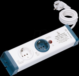 8100-001.01 Two-way socket outlet with overload protection