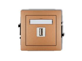 DECO Gniazdo USB-AA 2.0 złoty metalik 8DGUSB-1 KARLIK