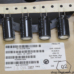 EKR1000-40V-10-50-16,5X30 Elkos 1000uF 40V RADIAL FROLYT