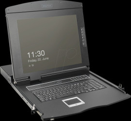 DS-72221-1US 19-inch KVM console, 19" HD TFT with keyboard US, 1-port VGA