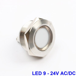 Lampka kontrolka LED METAL 9-24V (biała) 22 mm