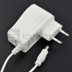 Zasilacz impulsowy 12V/1A - wtyk DC 5,5/2,5mm - biały