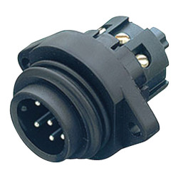 Binder 09-0219-00-07 M Panel Mnt 6&#x2B;PE Pin with Screw Termination