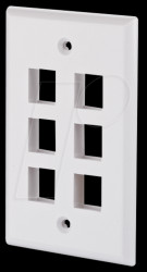 1309192402KE Keystone wall outlet US-style 6 port unequipped pure white