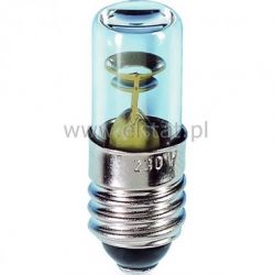 Żarówka 230V E10 biała, przeźroczysta, NEON