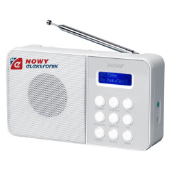 Radio FM DAB DENVERDAB-33 białe Digital cyfrowe AUX/RDS BUDZIK DAB