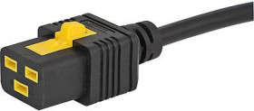Device connection cable, International, C20-plug, straight on C19 socket, straight, H05VV-F3G1.5 mm², black, 2 m, 3-100-362