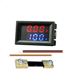 WOLTOMIERZ AMPEROMIERZ LED CYFROWY 100V 100A DC + BOCZNIK